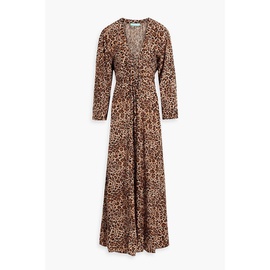 MELISSA ODABASH Natalie lace-up leopard-print voile maxi dress 1647597308754678