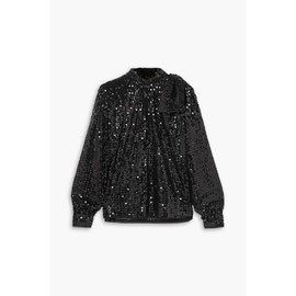 MIU MIU Bow-embellished sequined tulle blouse 1647597305214066