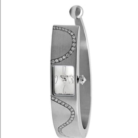 Milus WOMEN'S Monocera XXS Stainless Steel Bange set with Diamonds White Dial Watch MON016