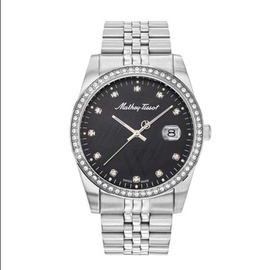 Mathey-Tissot MEN'S Mathy IV Stainless Steel 316L Black Mother of Pearl Dial Watch H709AQN