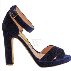 Rupert Sanderson Ladies Sandal Fashion Navy Xx Sandal Platform X Velvet, Brand Size 35 ( US Size 5 ) FAL18-32 VELVET MIDNIGHT