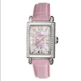 Gevril WOMEN'S Avenue of Americas Calfskin Leather Mother of Pearl Dial Watch 8248RE