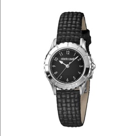 Roberto Cavalli WOMEN'S Leather Black Dial Watch RV1L049L0026