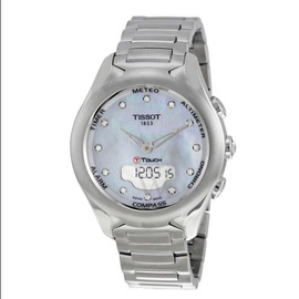 Tissot WOMEN'S T-Touch Expert Solar Chronograph Stainless Steel Violet Mother of Pearl Dial T075.220.11.106.00
