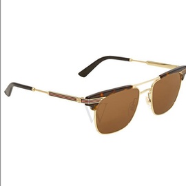 구찌 Gucci 52 mm Gold, Havana Sunglasses GG0287S 003 52