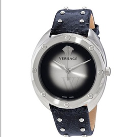 베르사체 Versace WOMEN'S Shadov (Elaphe) Leather Silver / Silver Dial Watch VEBM00118