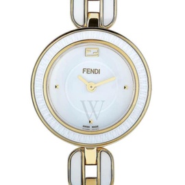 펜디 Fendi WOMEN'S My Way Stainless Steel Bangle with White Ceramic Inlays White Dial Watch F359424004