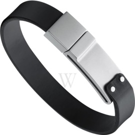 몽블랑 Stainless Steel Leather Bracelets, Size Medium 11497763