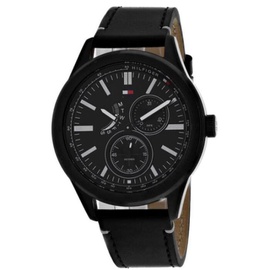 Tommy Hilfiger MEN'S Austin Leather Black Dial Watch 1791638