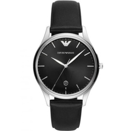 Emporio Armani MEN'S Leather Black Dial Watch AR11287