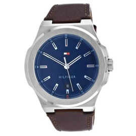 Tommy Hilfiger MEN'S Princeton Leather Blue Dial Watch 1791645