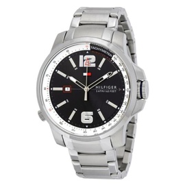 Tommy Hilfiger MEN'S Stainless Steel Black Dial Watch 1791222