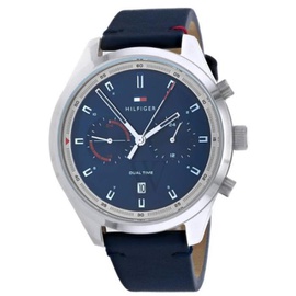 Tommy Hilfiger MEN'S Leather Blue Dial Watch 1791728