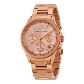 Armani Exchange WOMEN'S Chronograph Stainless Steel Rose Mother of Pearl Dial Watch AX4326