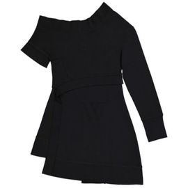 버버리 Burberry Ladies Black Asymmetric Jersey Dress 4545958