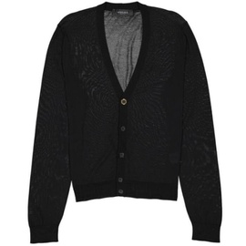 베르사체 Versace MEN'S Black V-neck Buttoned Down Cardigan, Brand Size 50 A69781-A236099-A1008