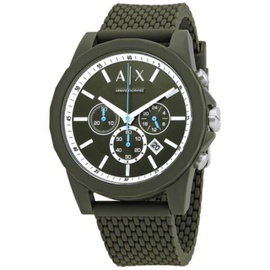 Armani Exchange MEN'S Chronograph Silicone Green Dial Watch AX1346