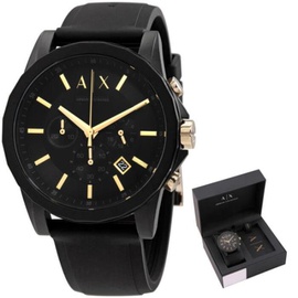 Armani Exchange MEN'S Chronograph Silicone Black Dial Watch AX7105