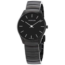 Calvin Klein WOMEN'S Classic Too Stainless Steel Black Dial Watch K4D22441