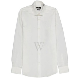 휴고 Hugo Boss MEN'S White Jenno Slim-fit Business Shirt, Brand Size 40 50327693 100