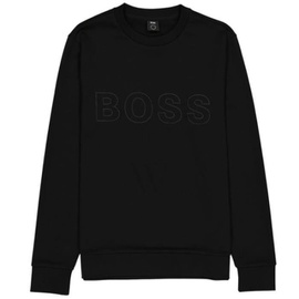 휴고 Hugo Boss MEN'S Black Mercerized Organic Cotton Stadler 57 Sweatshirt, Brand Size Medium 50458160-001