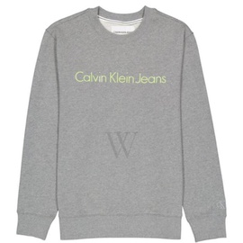 Calvin Klein MEN'S Grey Institutional Logo Sweatshirt, Size Large J319466-P2D