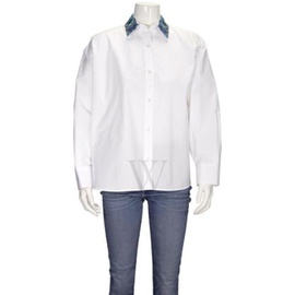 로에베 Loewe Embroidered Collar Shirt In White S2109760GA.2100