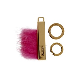 펜디 Fendi ABClick Gold/Pink Bag Charms 7ARLEI-VHL-F0G1A