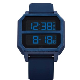 Adidas MEN'S Archive R2 Rubber Blue Digital (Dual Time) Dial Watch Z16-605