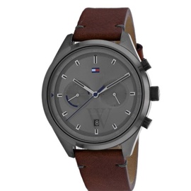 Tommy Hilfiger MEN'S Leather Grey Dial Watch 1791730