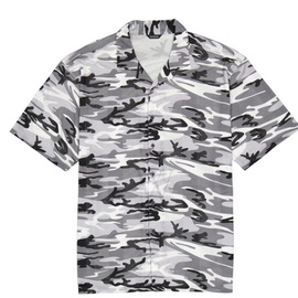 발렌시아가 Balenciaga MEN'S Grey CA모우 MOUFLAGE Oversized Vacation Shirt 647651 TJLC5 1240