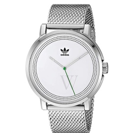 Adidas MEN'S District M2 Stainless Steel Mesh White Dial Watch Z22-3244