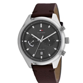 Tommy Hilfiger MEN'S Bennett Leather Black Dial Watch 1791729