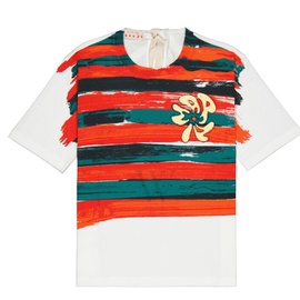 마르니 Marni Ladies Stripe-print Short-sleeved T-shirt, Brand Size 42 (US Size 8) THJE0220P2-USCR33-BSR65