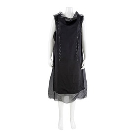 메종마르지엘라 Maison Margiela Ladies Black Sheer OV이알엘 ERLAY Silk Dress S29CT0908S39207-900