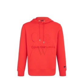 Calvin Klein MEN'S Chinese Red CK Tiger Logo Emrboidered Hooded Sweatshirt J400115-XAT