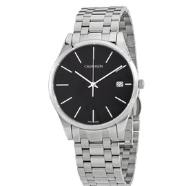 Calvin Klein MEN'S Time Stainless Steel Black Dial Watch K4N21141