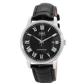 Mido MEN'S Baroncelli Leather Black Dial Watch M0104081605329
