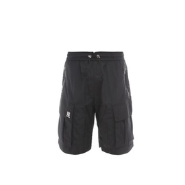 발망 Balmain MEN'S Black Nylon Bermuda Cargo Shorts XH1OA061XB06-0PA