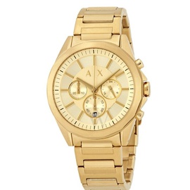 Armani Exchange MEN'S Chronograph Stainless Steel Gold Dial Watch AX2602