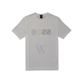 휴고 Hugo Boss White Mixed-Print Logo Organic-Cotton T-Shirt 50462613-100