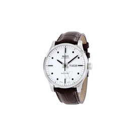 Mido MEN'S Multifort Leather Silver Dial M0054301603180
