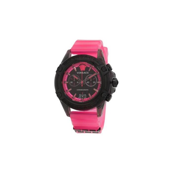베르사체 베르사체 Versace MEN'S Icon Active Chronograph Silicone Black Dial Watch VEZ700221