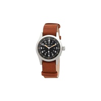 Hamilton MEN'S Khaki Field Leather Black Dial Watch H69439531