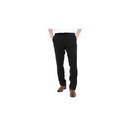 버버리 Burberry MEN'S Black Classic Fit Velvet Trim Wool Tailored Trousers 8022475