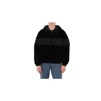 Emporio Armani MEN'S Black Embroidered Hooded Blouson Jacket B1R380-B1182-999