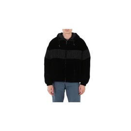 Emporio Armani MEN'S Black Embroidered Hooded Blouson Jacket B1R380-B1182-999