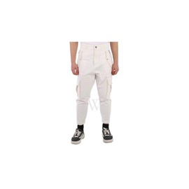 발망 Balmain MEN'S White Cotton Cargo Pants XH0MH105DC10