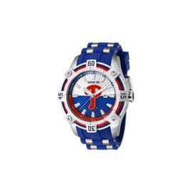Invicta MEN'S MLB Silicone and Stainless Steel Red and Silver and Blue Dial Watch 43279