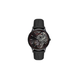 Emporio Armani MEN'S Leather Black Dial Watch AR60046